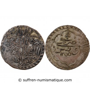 TUNISIE, MAHMUD II - PIASTRE ARGENT 1255 (1839)
