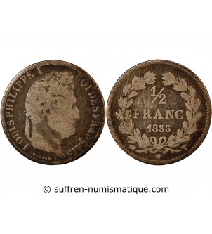 LOUIS-PHILIPPE﻿ Ier - 1/2 FRANC ARGENT 1832 A PARIS