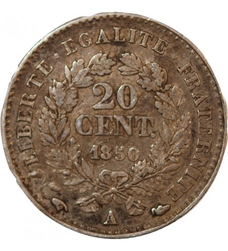 CERES - 20 CENTIMES ARGENT 1850 A PARIS