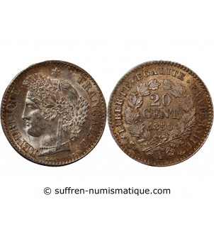 CERES - 20 CENTIMES ARGENT 1850 A PARIS