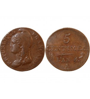DUPRE - 5 CENTIMES PETIT MODULE L'AN 4 A PARIS 2