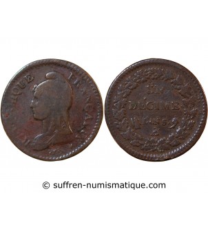 DUPRE - DECIME AN 5 A PARIS - Surfrappe du 2 décimes