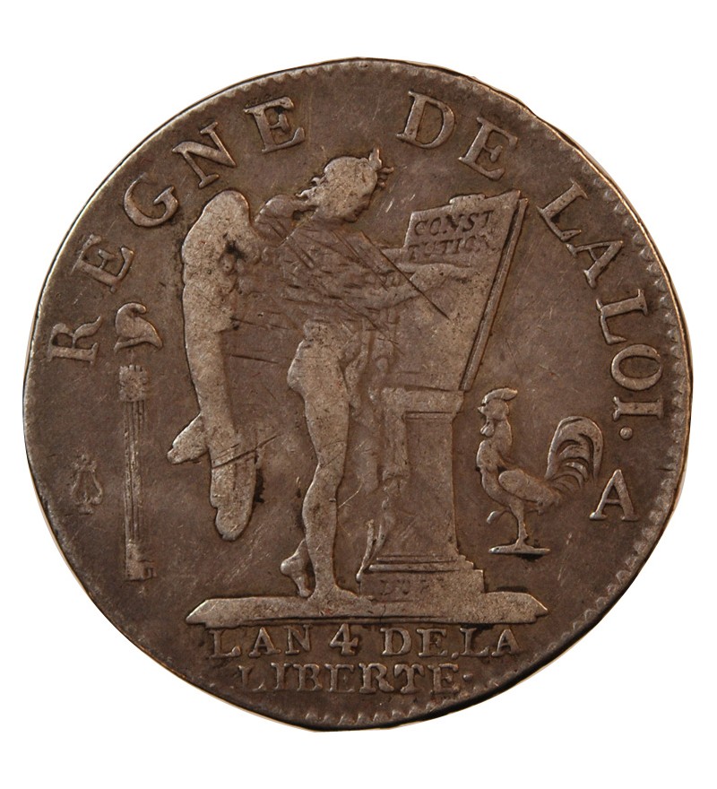 LOUIS XVI CONSTITUTION - 1/2 ECU DE 3 LIVRES 1792 A PARIS