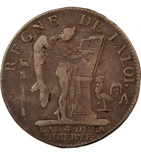 LOUIS XVI CONSTITUTION - 1/2 ECU DE 3 LIVRES 1792 A PARIS