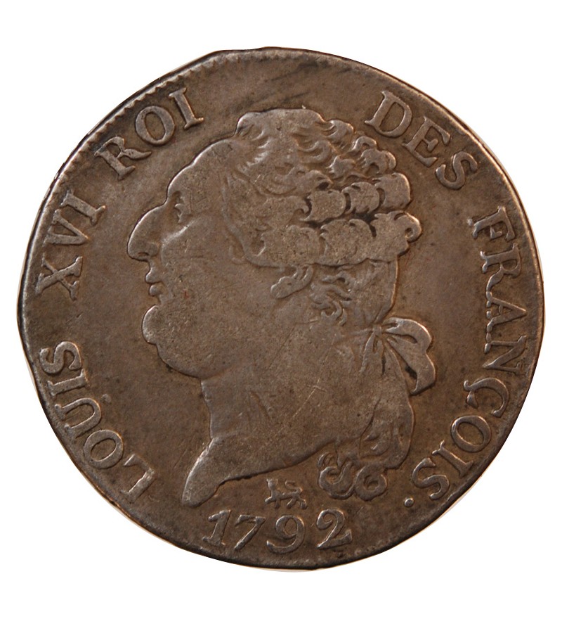 LOUIS XVI CONSTITUTION - 1/2 ECU DE 3 LIVRES 1792 A PARIS