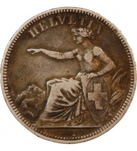 SUISSE - 5 FRANCS ARGENT 1874 B. BRUXELLES