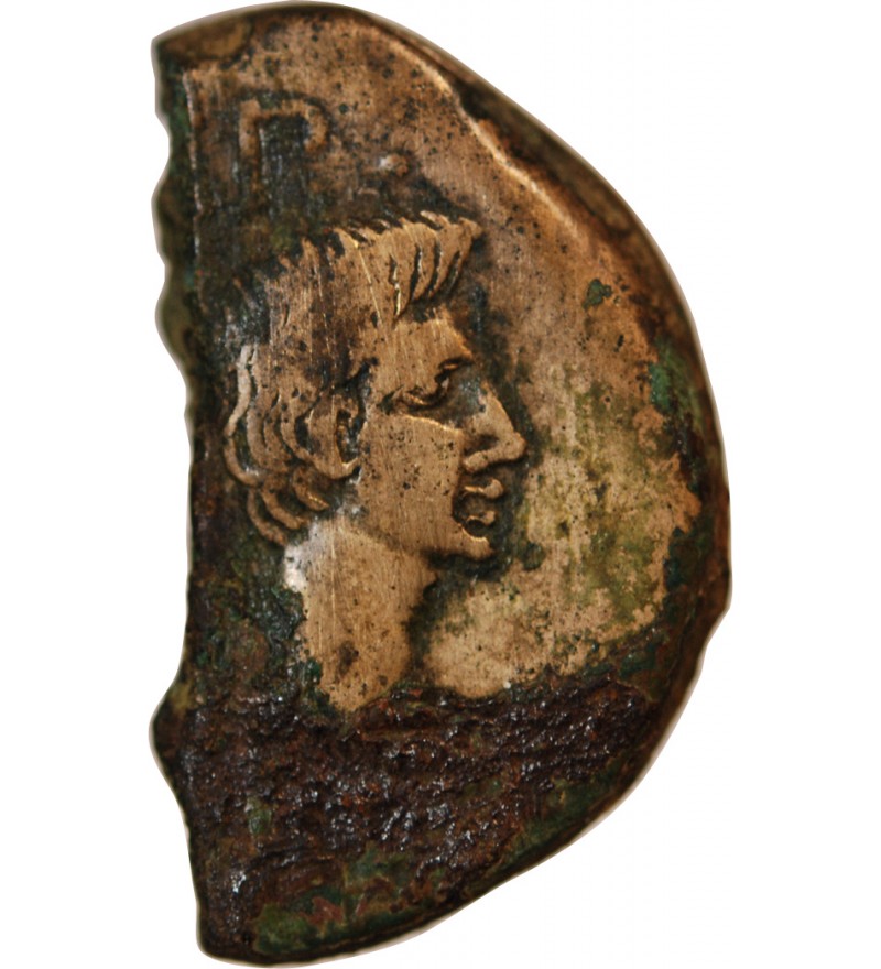 NEMAUSUS, NIMES, AUGUSTE ET AGRIPPA - 1/2 DUPONDIUS - 27 / 9 AV JC