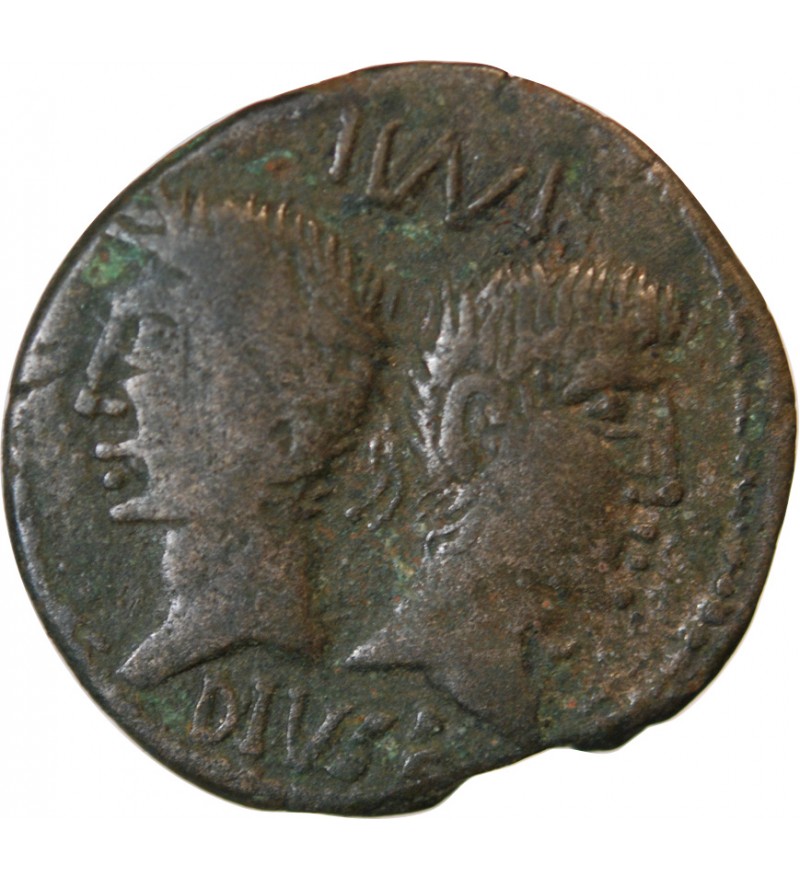 NEMAUSUS, NÎMES, AUGUSTE ET AGRIPPA - 1/2 DUPONDIUS DE NÎMES - IMITATION GAULOISE