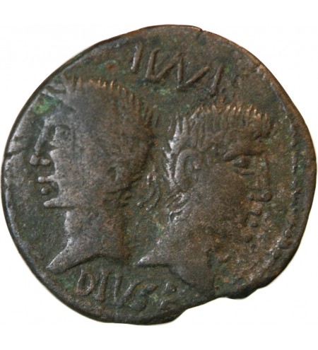 NEMAUSUS, NÎMES, AUGUSTE ET AGRIPPA - 1/2 DUPONDIUS DE NÎMES - IMITATION GAULOISE