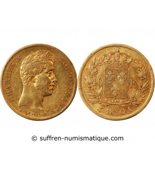 CHARLES X﻿ - 40 FRANCS OR 1830 A PARIS﻿