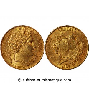 CERES ﻿- 20 FRANCS OR 1851 A PARIS﻿