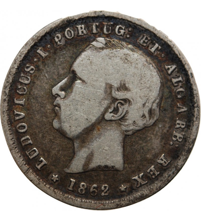 PORTUGAL - LUIZ Ier 200 REIS ARGENT 1862