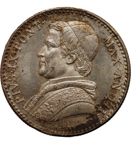 VATICAN - PIE IX 20 BAIOCCHI ARGENT 1848 III R ROME