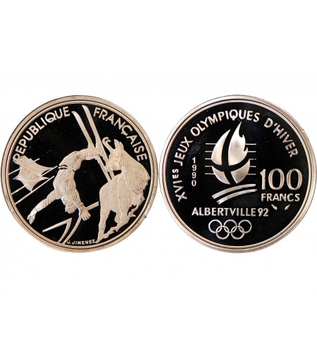 ALBERTVILLE, SKI ACROBATIQUE - 100 FRANCS 1990