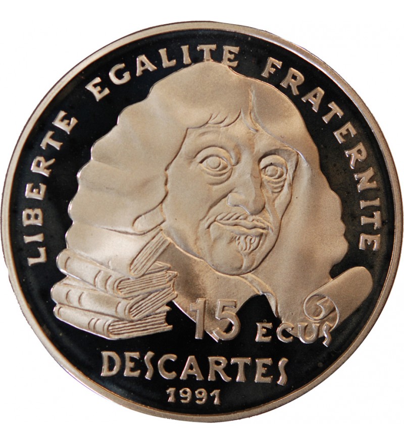République Française, DESCARTES 100 FRANCS / 15 ECUS 1991 BE﻿, Argent, FDC Suffren Numismatique