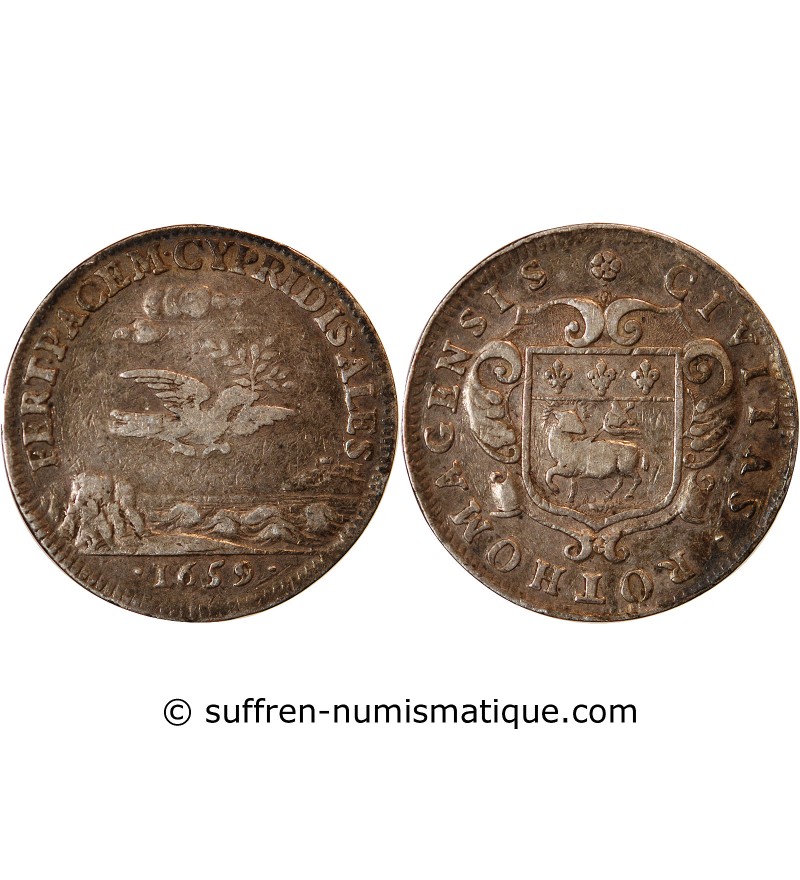 VILLE DE ROUEN - JETON ARGENT 1659 R2