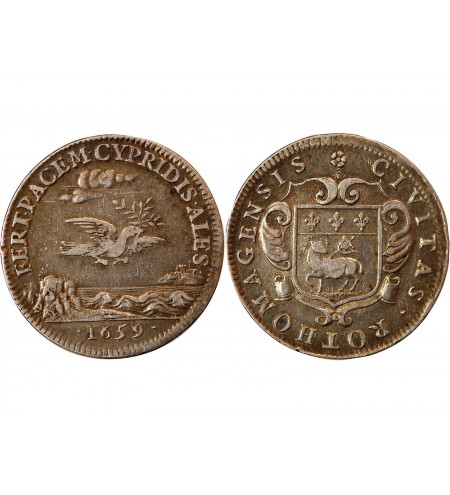 VILLE DE ROUEN - JETON ARGENT 1659 R2