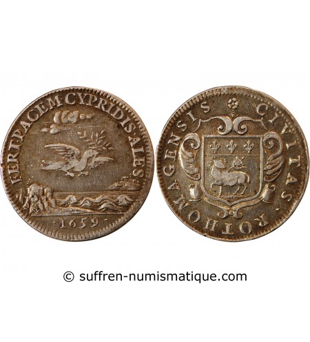 VILLE DE ROUEN - JETON ARGENT 1659 R2