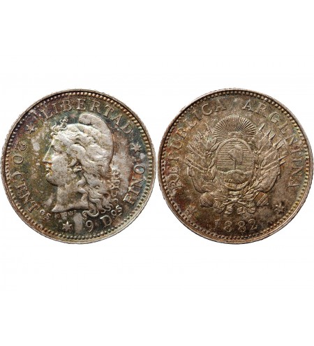 ARGENTINE - 20 CENTAVOS ARGENT 1882﻿