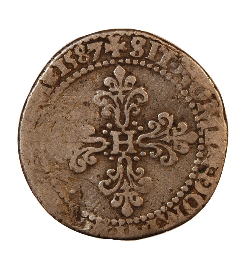 HENRI III - 1/2 FRANC ARGENT 1587 A PARIS