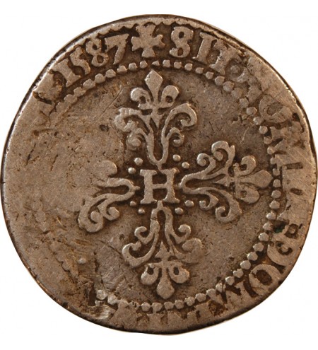 HENRI III - 1/2 FRANC ARGENT 1587 A PARIS