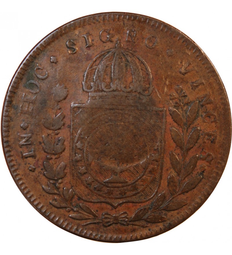 BRESIL, PEDRO I - 20 REIS CONTREMARQUE SUR 40 REIS 1826 R RIO