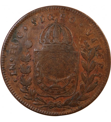 BRESIL, PEDRO I - 20 REIS CONTREMARQUE SUR 40 REIS 1826 R RIO