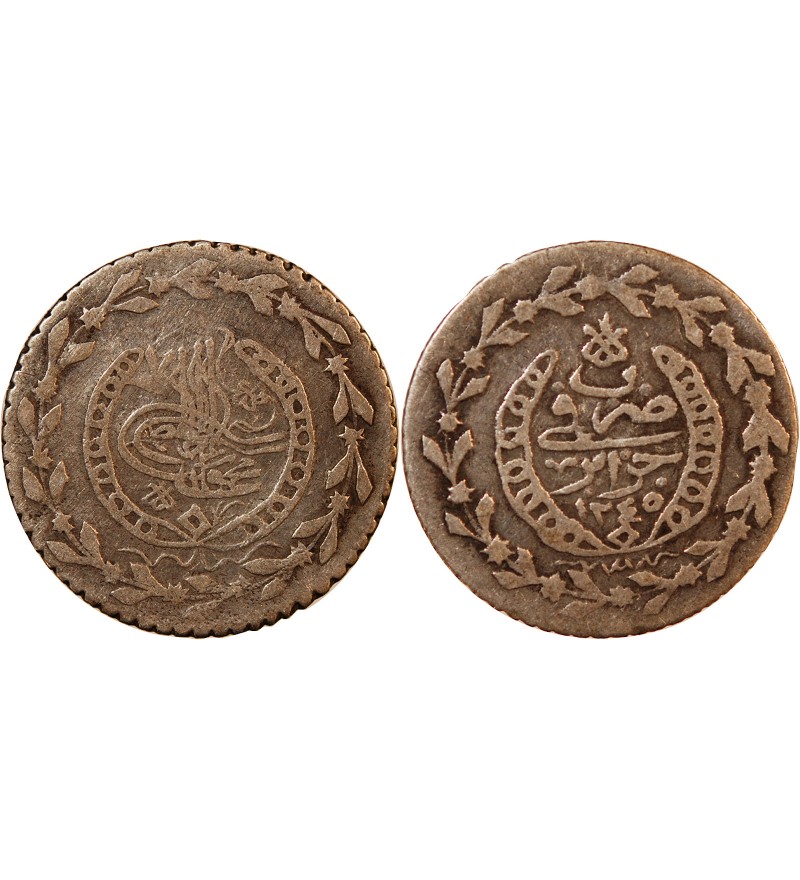 ALGERIE OTTOMANE, MAHMUD II - 1/3 BUDJU ARGENT 1245 (1830)