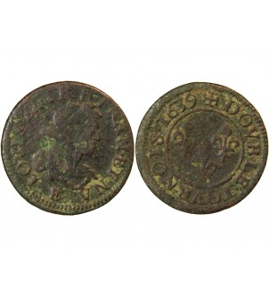 LOUIS XIII - DOUBLE TOURNOIS 1639 E TOURS 2