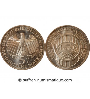 ALLEMAGNE - 5 MARK ARGENT 1973 G KARLSRUHE - PARLEMENT DE FRANCFORT