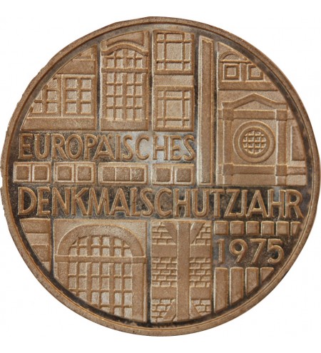ALLEMAGNE - 5 MARK ARGENT 1975 F STUTTGART - ANNEE EUROPEENNE DU PATRIMOINE