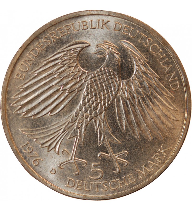 ALLEMAGNE - 5 MARK ARGENT 1976 D MUNICH - VON GRIMMELSHAUSEN