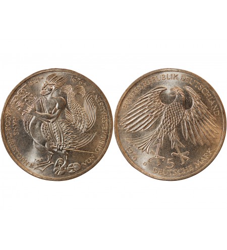 ALLEMAGNE - 5 MARK ARGENT 1976 D MUNICH - VON GRIMMELSHAUSEN