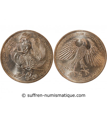ALLEMAGNE - 5 MARK ARGENT 1976 D MUNICH - VON GRIMMELSHAUSEN