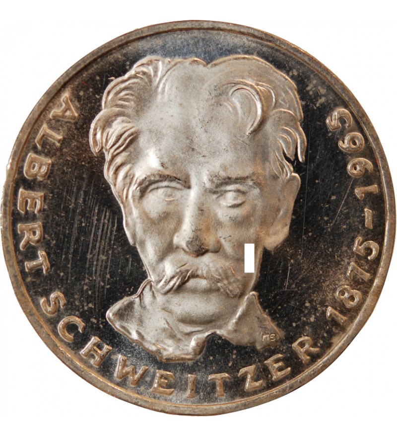 ALLEMAGNE - 5 MARK ARGENT 1975 G KARLSRUHE - ALBERT SCHWEITZER
