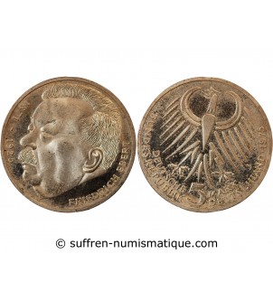 ALLEMAGNE - 5 MARK ARGENT 1975 J HAMBOURG - FRIEDRICH EBERT