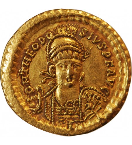 THEODOSE II - SOLIDUS OR CONSTANTINOPLE 402 / 450