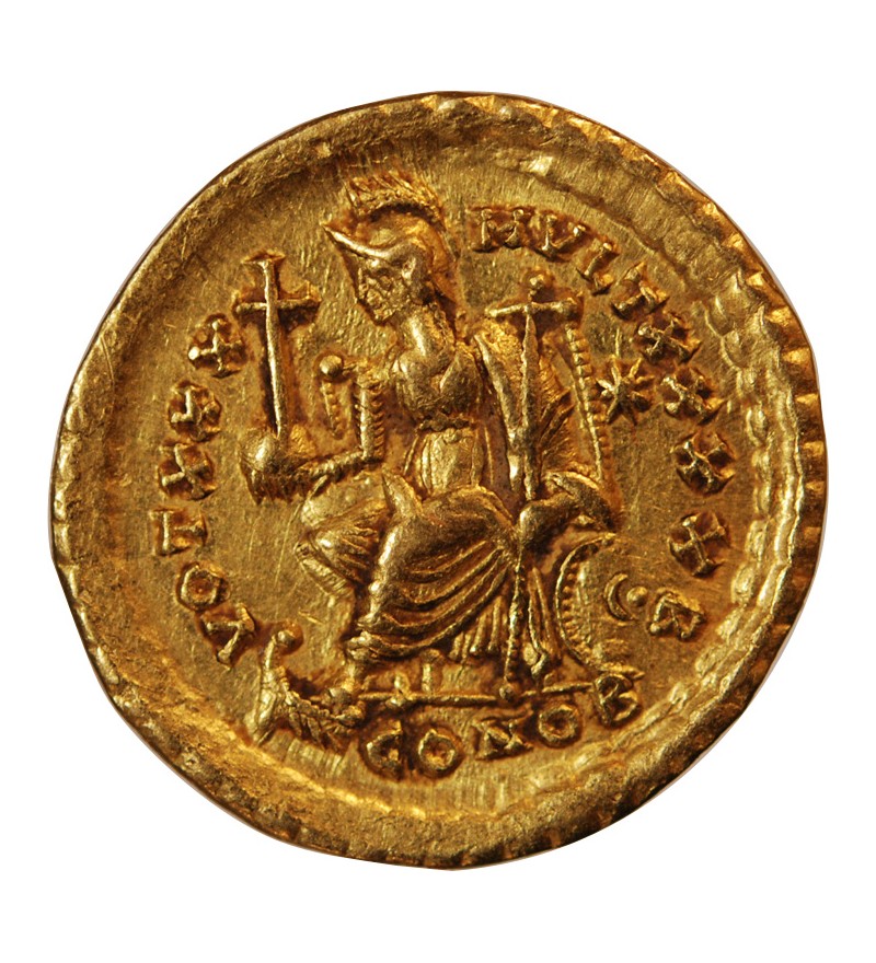 THEODOSE II - SOLIDUS OR CONSTANTINOPLE 402 / 450