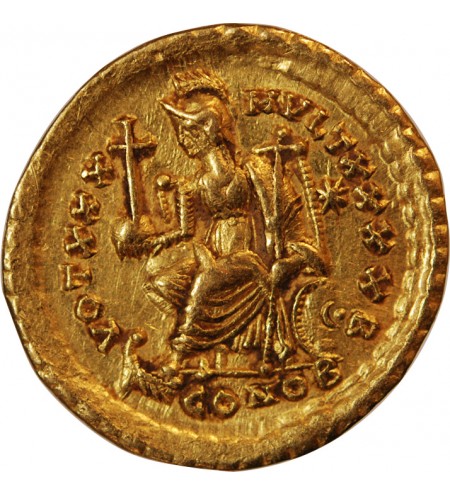 THEODOSE II - SOLIDUS OR CONSTANTINOPLE 402 / 450