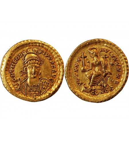 THEODOSE II - SOLIDUS OR CONSTANTINOPLE 402 / 450
