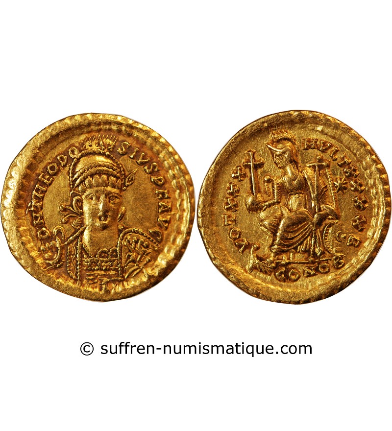 THEODOSE II - SOLIDUS OR CONSTANTINOPLE 402 / 450