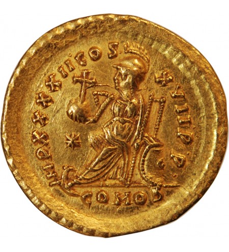 THEODOSE II - SOLIDUS OR CONSTANTINOPLE 402 / 450