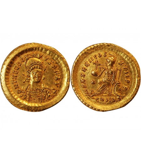 THEODOSE II - SOLIDUS OR CONSTANTINOPLE 402 / 450
