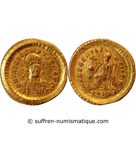 THEODOSE II - SOLIDUS OR CONSTANTINOPLE 402 / 450