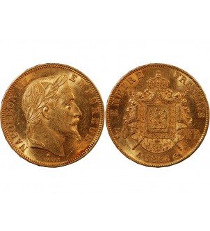 NAPOLEON II﻿I - 50 FRANCS OR 1866 A PARIS 2