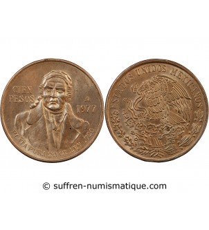 MEXIQUE - 100 PESOS ARGENT 1977 Mo MEXICO