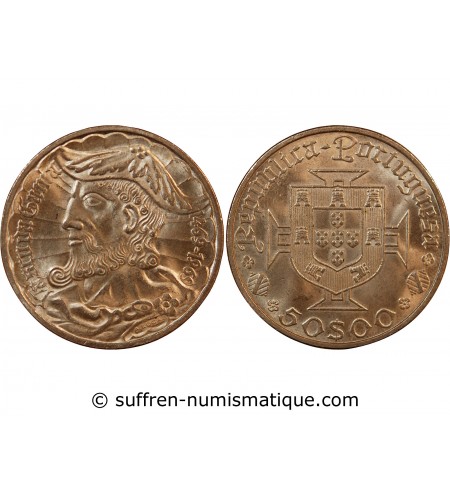 PORTUGAL - 50 ESCUDOS ARGENT 1968 - VASCO DE GAMA