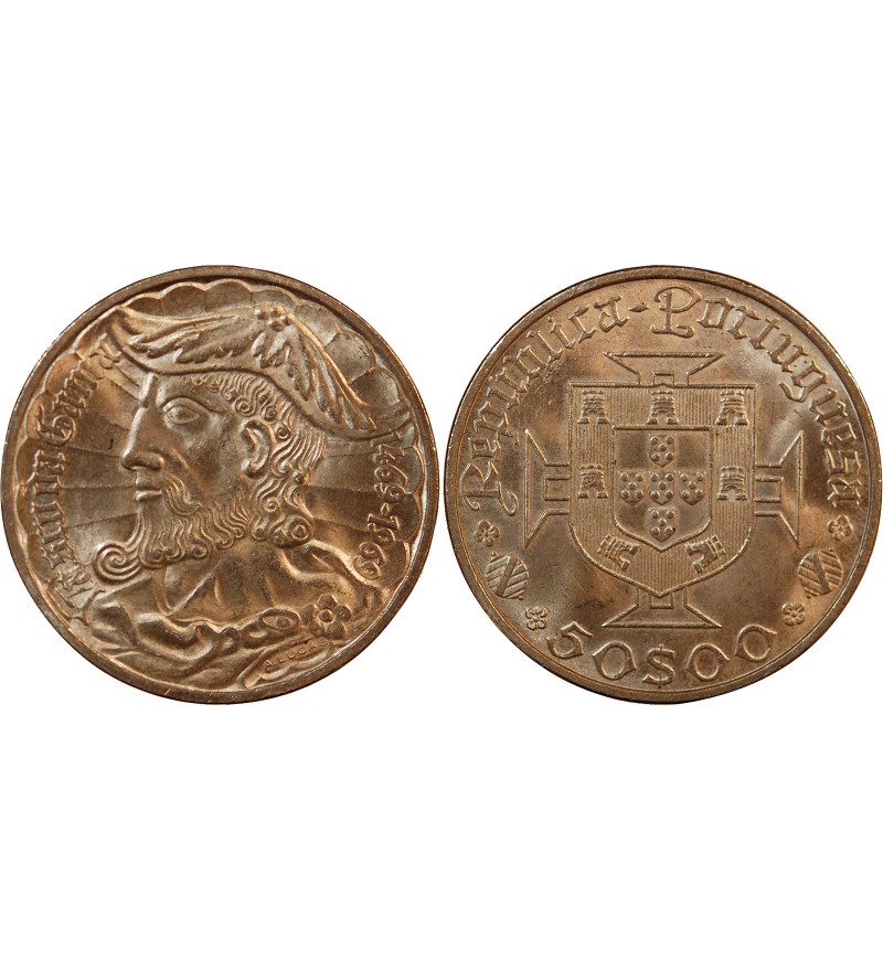 PORTUGAL - 50 ESCUDOS ARGENT 1968 - VASCO DE GAMA