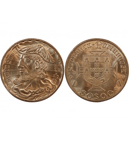 PORTUGAL - 50 ESCUDOS ARGENT 1968 - VASCO DE GAMA