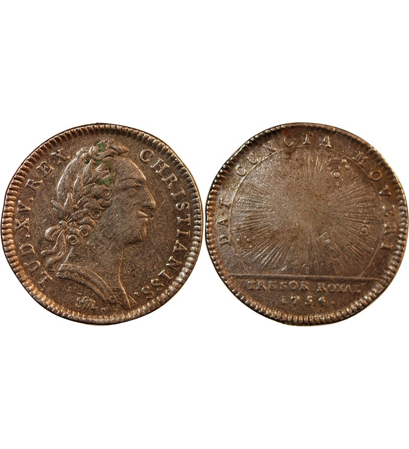 TRESOR ROYAL, LOUIS XV - JETON ARGENT 1754